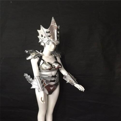 AS85 Singer carmodels catwalk wears cosplay cloth no LED costume ballroom dance mirror dresses bar dj disco bra ktv party show