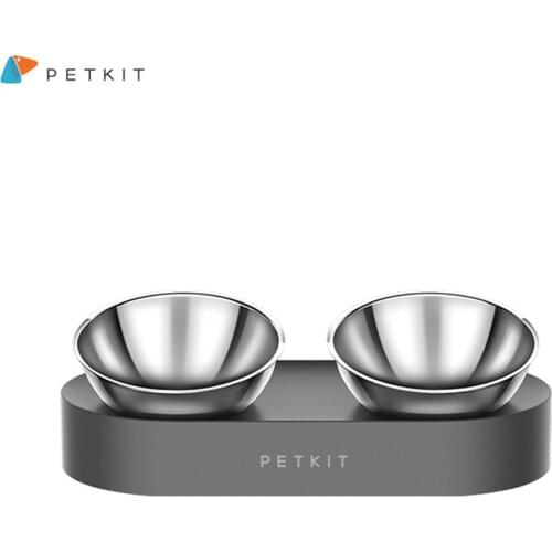 PETKIT Pet Feeding Bowl Cat Dog Stainless Steel Double Feeder Bowls Water Cup Adjustable Neck Care Cats Dogs Drinking Bowls