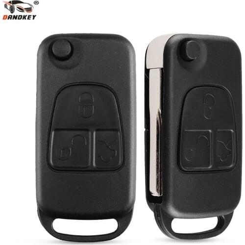Dandkey 1/2/3/4 Buttons Car Remote Folding Flid Key Shell Cover For Mercedes For Benz B200 A160 W124 W202 W210 HU39 HU64