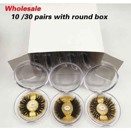 10/30 Pairs lot 25mm Mink Lash Wholesale With Box Dramatic Long Natural Eyelashes Wholesale Lots Bulk 3D Mink Eyelashes Makeup