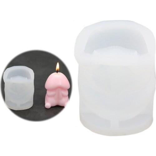 Cute Liquid Silicone Penis Chocolate Candles Silicone Molds Cartoon Penis Making Funny Sex Pendant Resin Mold Art Tools