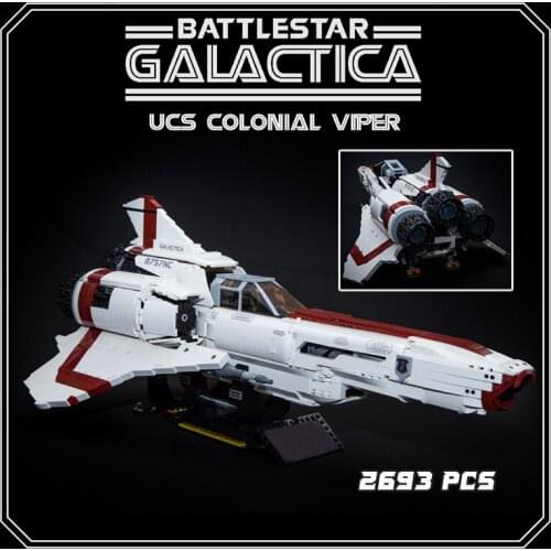 The Battlestar Galactica Colonial Viper MKII Robotechs New Fit Lepining MOC-9424 Model Technical Space Battleship Building Block
