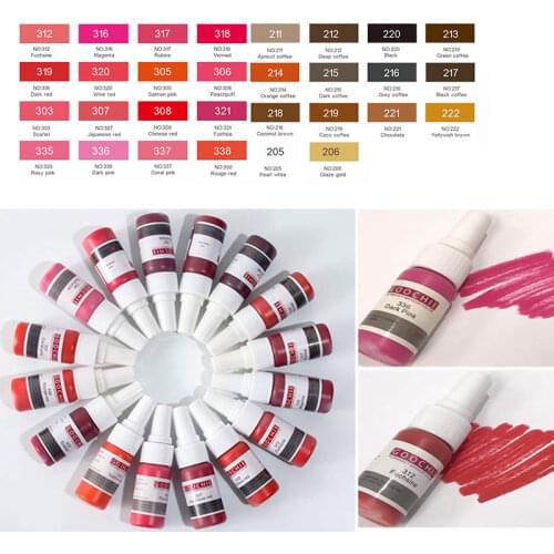 15 ml Tattoo Ink Pigment Eyebrow Lip Eyeliner Art Permanent Makeup Color Micropigmentation Microblading Machine Tattoo supplies