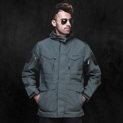 Outdoor Men Hooded Jacket Top Coat Gel Matte Base Windbreaker Zipper Summer Waterproof M65 Tactical Hiking Camping Trekking Male