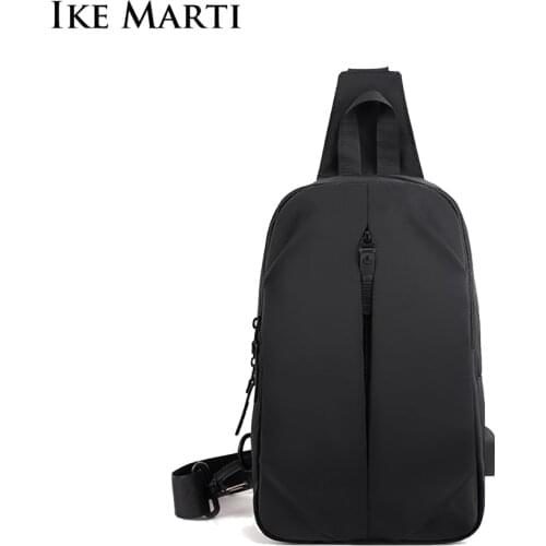 IKE MARTI Outdoor Chest Bag New Fashion Mens Casual Business One-Shoulder Messenger Bag Phone Usb Charging Waist CrossbodyBag
