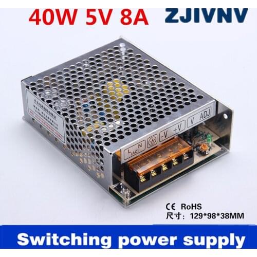 High quality Switching power supply 40w 5v 8a ac-dc 5v led driver Transformers Adapter For LED Strip light (s-40-5)