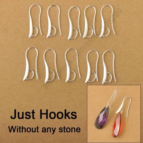 JEXXI 100X DIY Making 925 Sterling Silver Jewelry Findings Hook Earring Pinch Bail Ear Wires For Crystal Stones Beads
