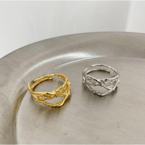 925 Sterling Silver Rings Irregular geometric hollow Open Rings Original 925 Women Rings Gift