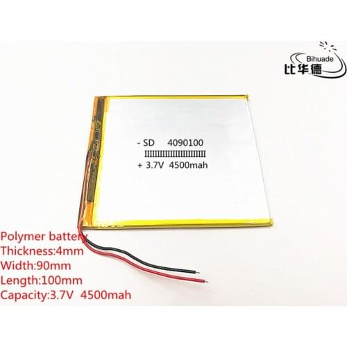 10pcs/lot 3.7V 4500mAh 4090100 Lithium Polymer Li-Po li ion Rechargeable Battery cells For Mp3 MP4 DIY PAD DVD