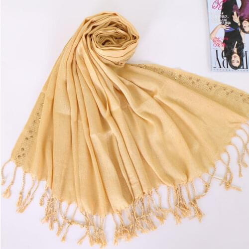 2019 New Cotton Scarf fashion joker Solid Color Crystal National Wind Long Scarves For Women Wrap Shawl Stole 81