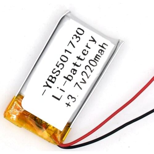 3.7V 220 mAh Li-Polymer Rechargeable Battery 501730 Li Po ion for GPS Bluetooth MP3 MP4 051730