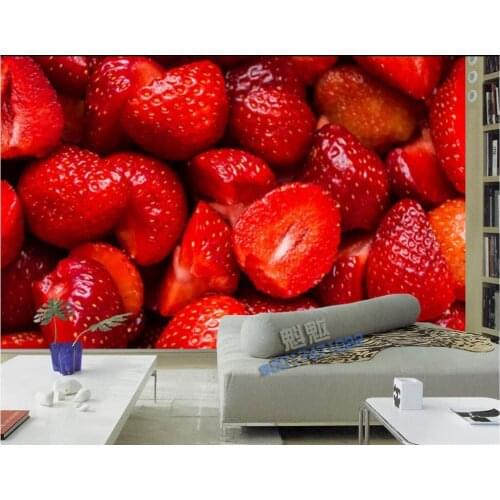 3d murals wallpaper for living room Home Decoration Strawberries close-up fruit mural classic wallpaper for walls
