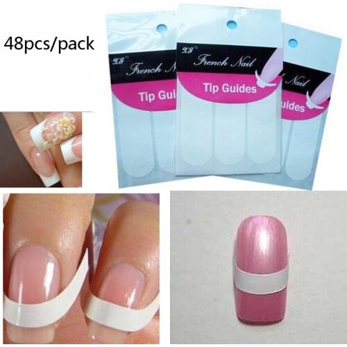 48 Sticks/pack French Nail Stickers Manicure Strip Nail Art Form Finger Tip Guide Sticker Diy Line Tips Stickers & Decals