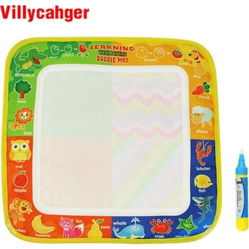 50 Pcs / lot 29x30cm Non-toxic Water Drawing Mat With 1 Magic Pen for Kids 8811-1