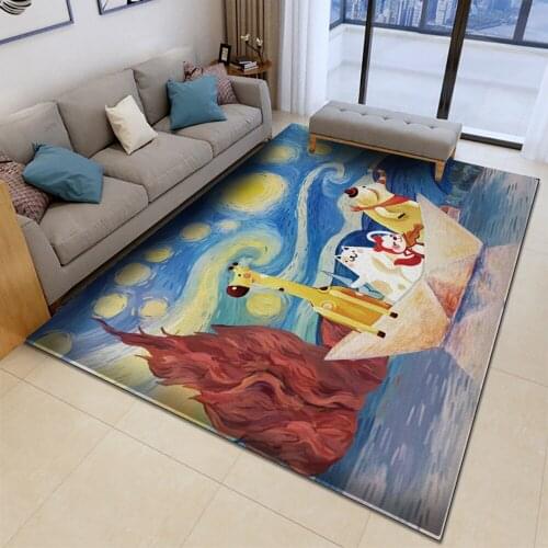 Alfombra Animal Fantasy Pattern Non-Slip Children Flannel Carpet Baby Carpet Baby Play Mat Children Comfortable Rectangle Carpet