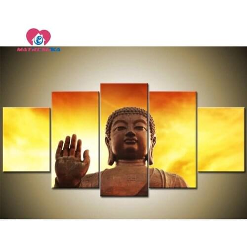 Diamond painting buddha Diamond mosaic full square rhinestones Pictures crystals Diamond embroidery triptych Hobby crafts home