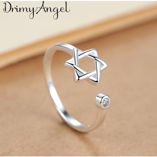 Bohemian Vintage Silver Color David Star Rings For Women Men Engagement Rings Girls Party Gifts Anillos 2020