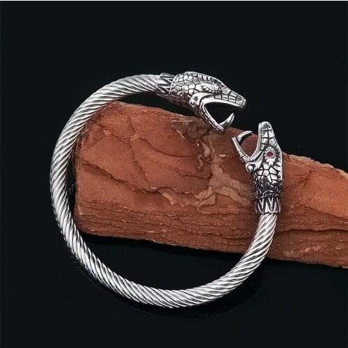 Titanium Steel Snake Head Bracelet Jewelry Fashion Accessories Punk Bracelet Mens Wristband Cuff Bracelet Womens Bracelet