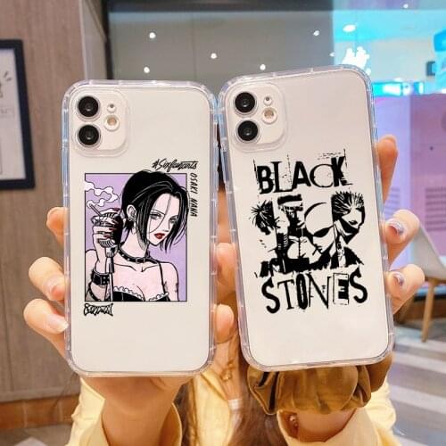 Nana Osaki Anime Clear Phone Case For iPhone XS MAX 12 11 Pro XS SE2020 8 7 6Plus X XR Cute Shockproof Soft TPU Cover Fundas Bag