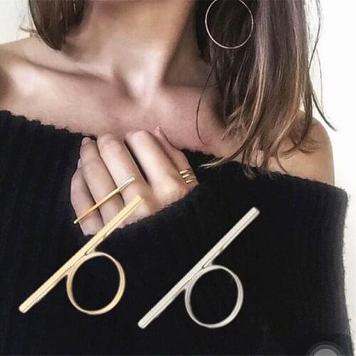 Long Bar Rings One Word Ring Punk Exaggerated Knuckle Joint Rings for Women Finger Accessories New Cool Girls Jewelry Gift
