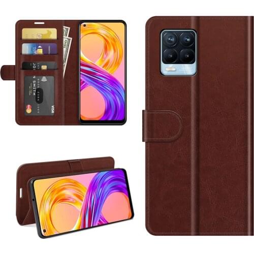 For Realme 8 Pro C11 2021 C12 C15 C17 C21 C25 Mobile Protective Phone Case Wallet Card And Stand Book Style Leather Cover Bag