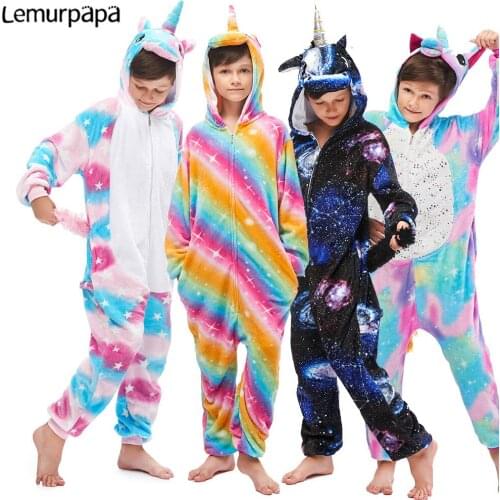Galaxy Unicorn kigurumis Sleepwear Kids Onesies Homewear Girl Boy Cosplay Clothing Party Jumpsuit Unisex Onepiece Costume