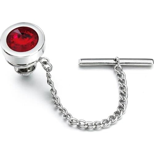 HAWSON Free Shipping Round Crystal Tie Tack for Mens Shirt Jewelry Fashion Tie Pin Gift for Men