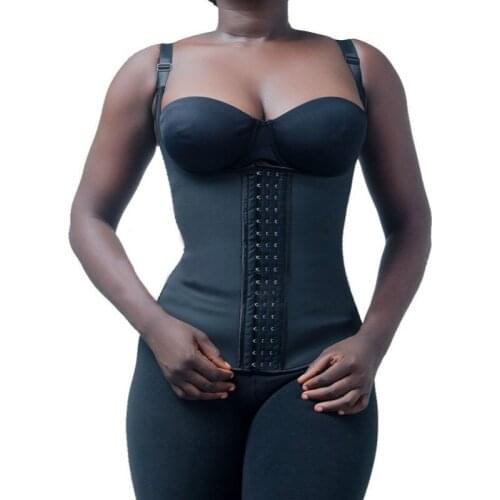 100% Latex Waist Trainer Cincher Faja Girdle Full Vest Body Shaper Steel Boned Corset Women Shapewear Plus Size Shapers