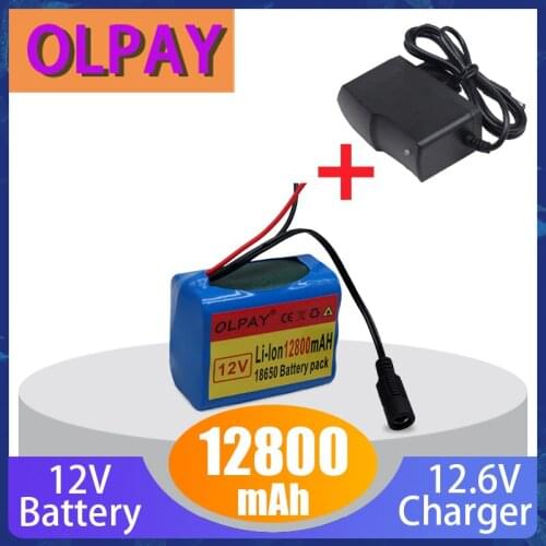 Batterie Lithium-ion 3S2P 12V, 12800mah, 18650 Ah, Rechargeable, avec BMS, panneau de Protection, chargeur inclus