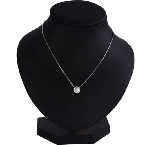 Fashion Wedding Jewelry Women Party Invisible Clavicle Necklace Shiny Zircon Crystal Pendant Necklace