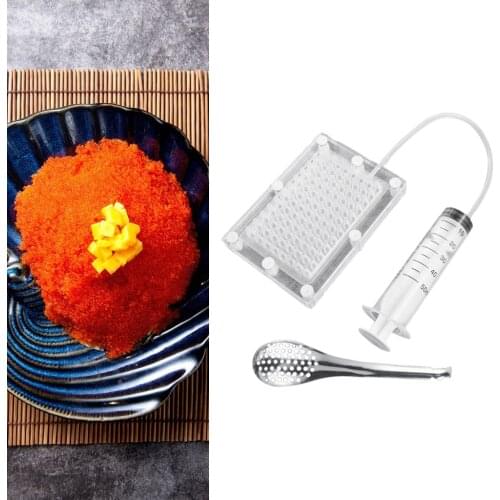 Molecular Gastronomy Caviar Maker Gourmet 96-Hole Fish Roe Sauce Strainer Caviar Filter Spherification Dropper Kit Gadgets
