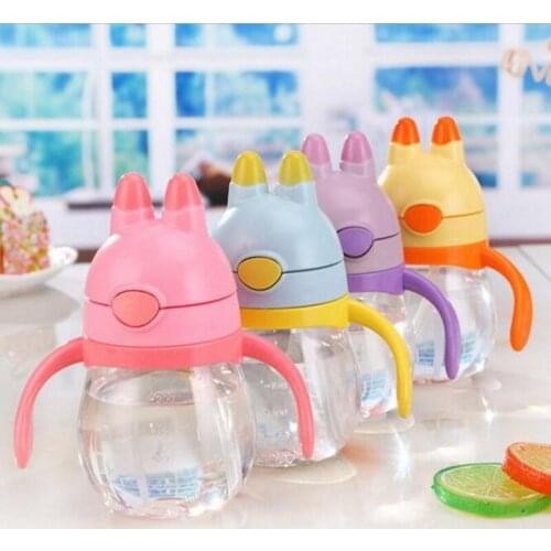 Cartoon Plastic Handle Child Straw Water Bottles Children Kettle Cute Child Plastic Water Bottles