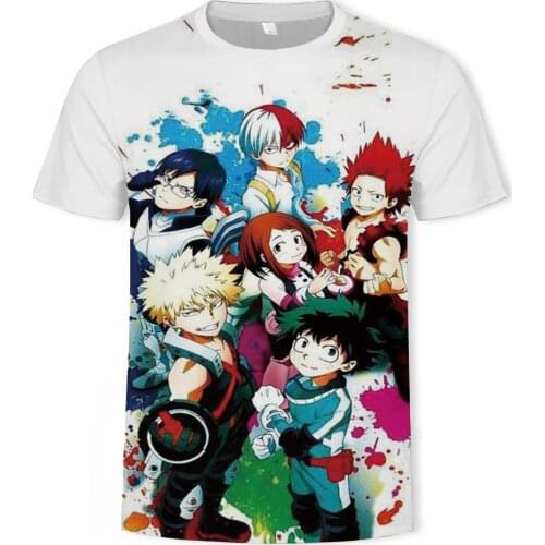 2021 summer fashion new hero academy heroes 3 printed pattern mens cool short-sleeved casual T-shirt top