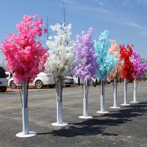 New Wedding Artificial Cherry Blossom Road Leads Wrought Iron Arch Shelf Simulation Path Flower Decoration Party Backdrop
