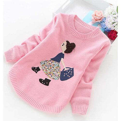 2021 autumn and winter new girls' sweaters children clothes 4-14 years girls sweater B8001