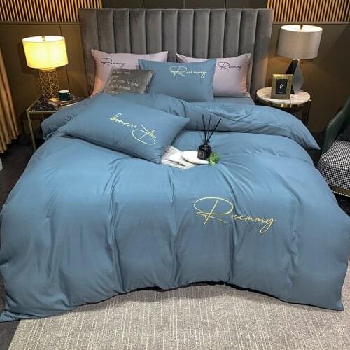 Nordic Style Bedding Set Simplicity Bed Linen Sheet Pillowcase Solid Color Single Queen King Size Home Duvet Cover Sets Bedroom