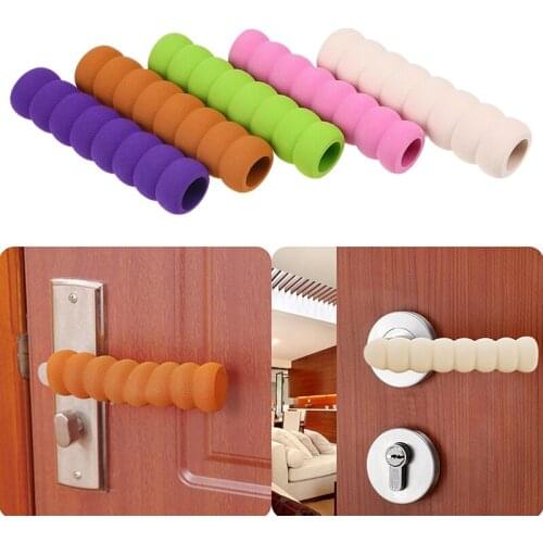 5pcs Rubber Door Handles Stopper Crash Pad Round Door Knob Foam Cover Furniture Protector Household Baby Safety Bedroom Decor