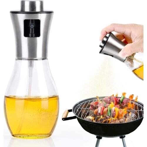 Olive Oil Sprayer, Food-grade Olive Oil Glass Spray Bottle Portable Vinegar Bottle Oil Dispenser for Cooking, Baking, Grilling