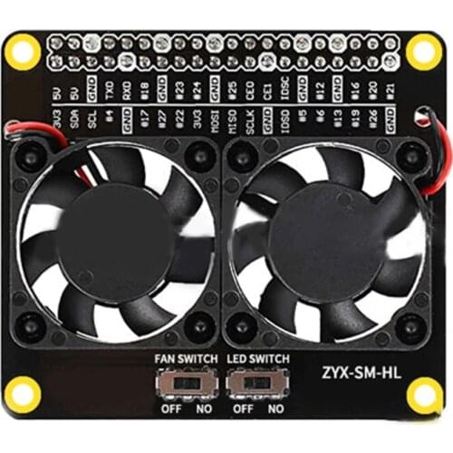 Raspberry Pi 4B Dual Fan Raspberry Pi 4B Heatsink Kit Raspberry Pi 4B GPIO Expansion Board DC 5V 0.2A with LED