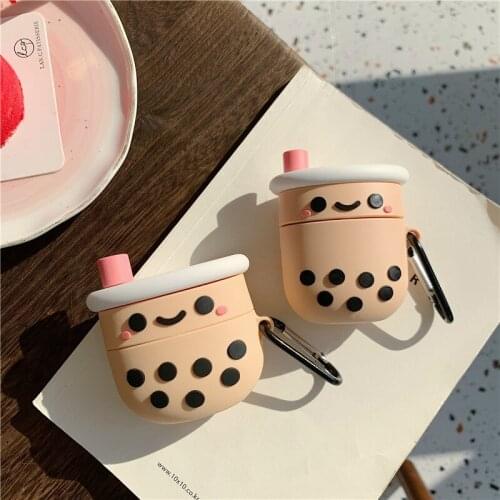 3D Boba Tea Silicone Case for Appl Airpods 3/2/1 Case Bluetooth earphone protective cover for Air pods Pro Cases soft capa