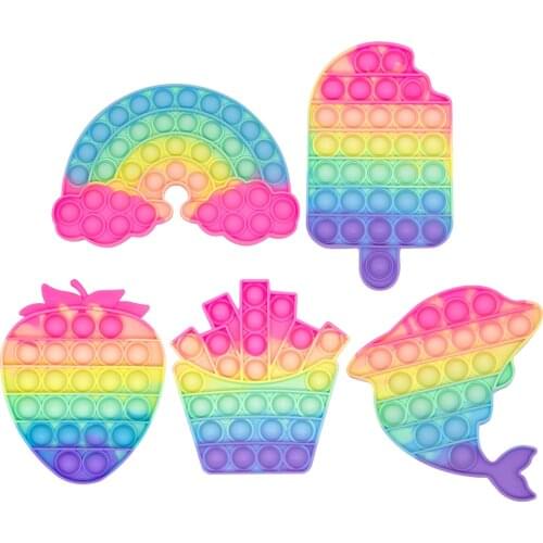 Silicone Macaron Push Bubble Fingertip Toys Anti-Stress Set Stress Reliever Squeeze Crafts Adults Child Sensory DecompressionToy