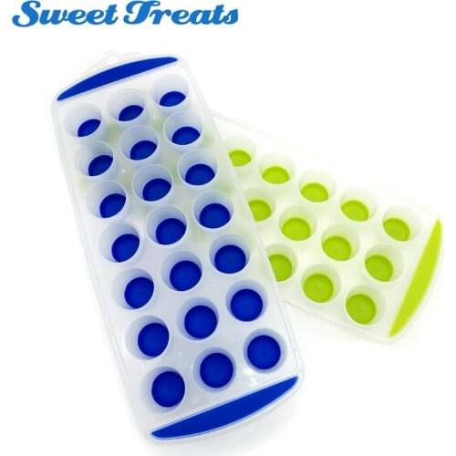 Sweettreats Premium Silicone Easy-Pop No Twist Ice Cube Tray - Makes 21 Ice Cubes