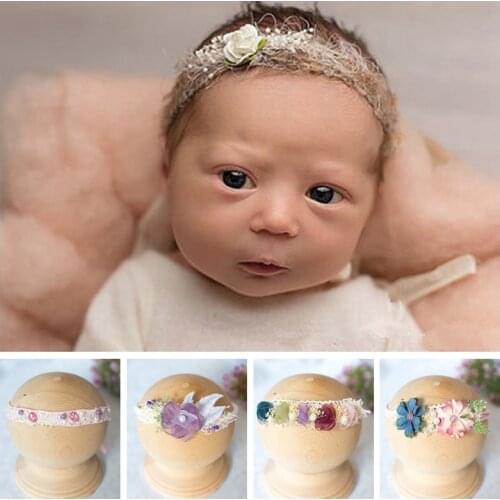 New girl baby head flower hairband original newborn photography props baby headband studio party props