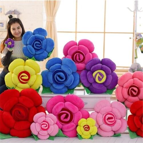 30CM - 90CM Three-dimensional Rose Pillow Flower Cushion Artificial Flower Soft Plush Doll For Valentines Day Gift