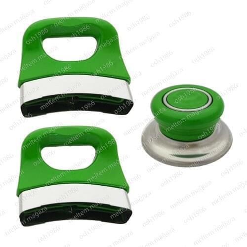 Universal Replacement Cookware Kitchen Accessory Knob Screw Handle Pan Hand Grip Handle Cover 1 SET Green HT-TT0001-1