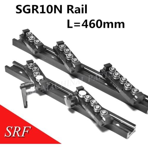 High quality Aluminum Square Roller Linear Guide Rail 1pcs SGR10N Length=460mm +1pcs SGB10N wheel slide block