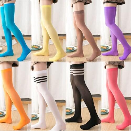 Japanese Women Fashion Stockings Casual Thigh High Over Knee High Medias Girls Female Long Knee Socks
