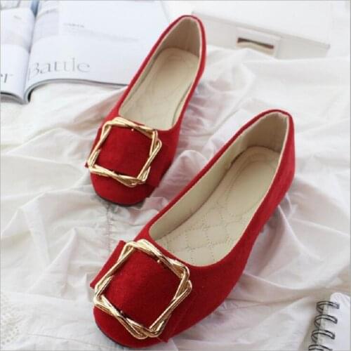 2021 fashion square toe comfort large Size womens shoes square buckle flat shoes womens single shoes Candy Color Loafers