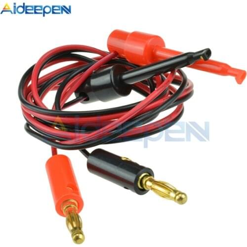 1 Pair 4mm Banana Plug to Test Hook Clip Lead Cable 1M For Multimeter Test Tools Equipment Connector Black/Red