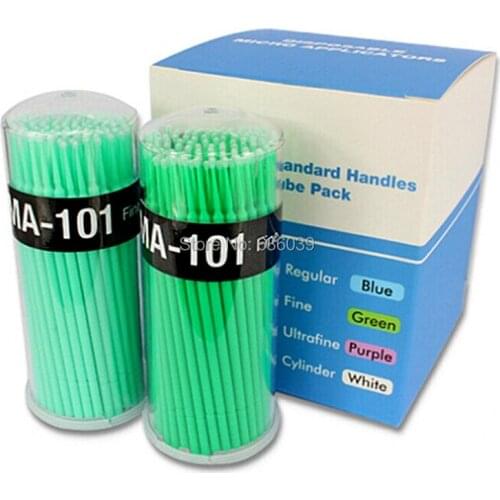100pieces/Pack Lint Free Micro Brushes Eyelash Extension Tools Disposable False Eyelash Micro Brush Swab Applicators Brush